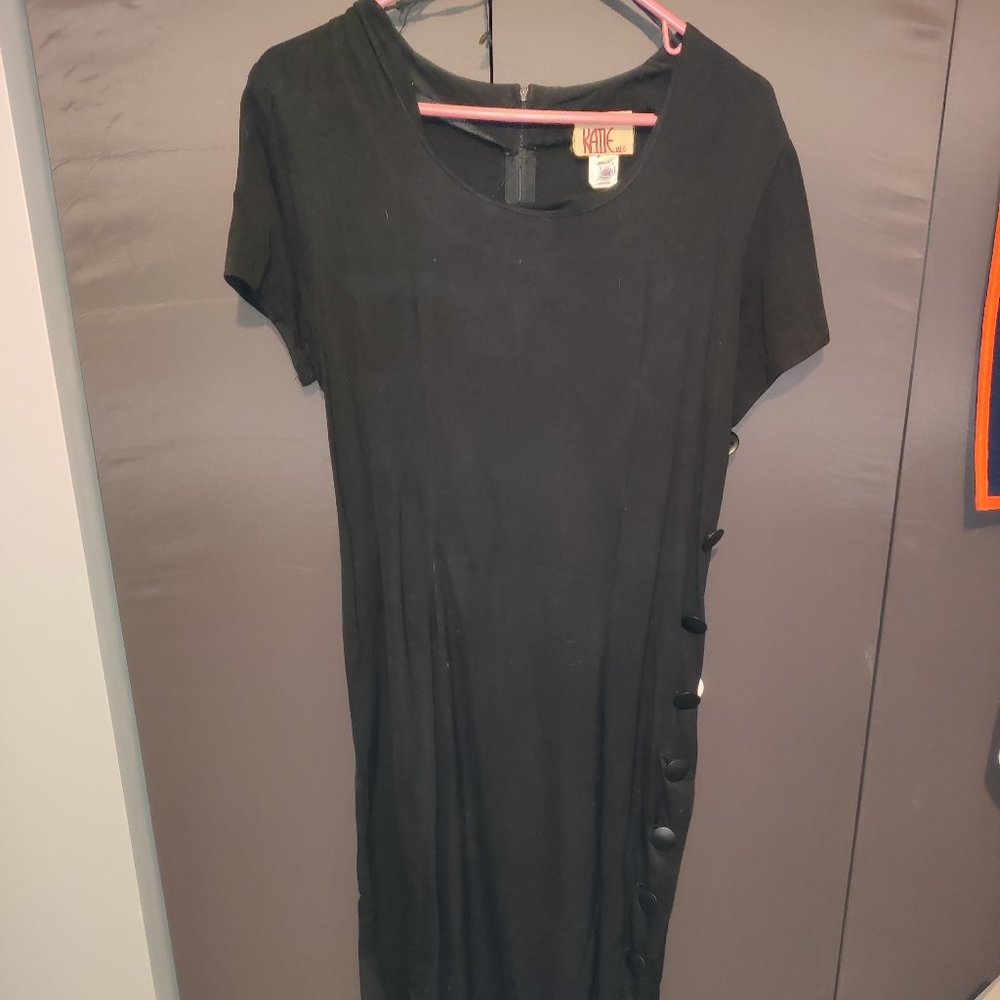 Black MIDI COLUMN DRESS